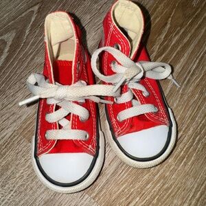 Converse Kids Red Canvas High-Tops